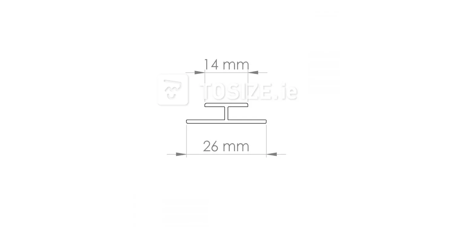 Aluminium intermediate section for 4 mm wall panel