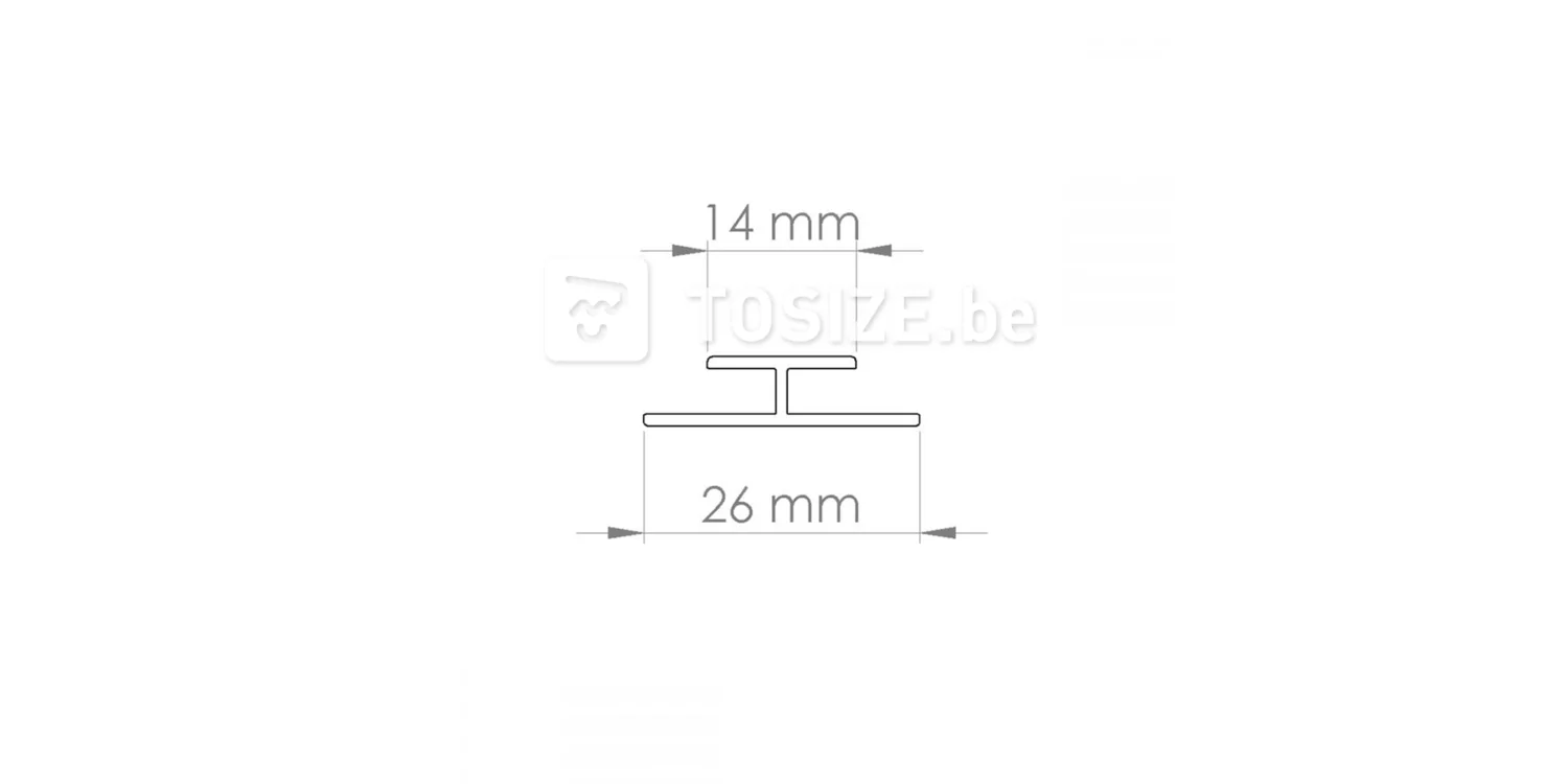 Tussenprofiel aluminium t.b.v. 4 mm wandpaneel