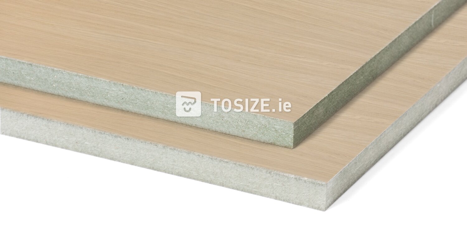 Order MDF Waterresistant Oak Quartered Veneered panels by size TOSIZE.ie