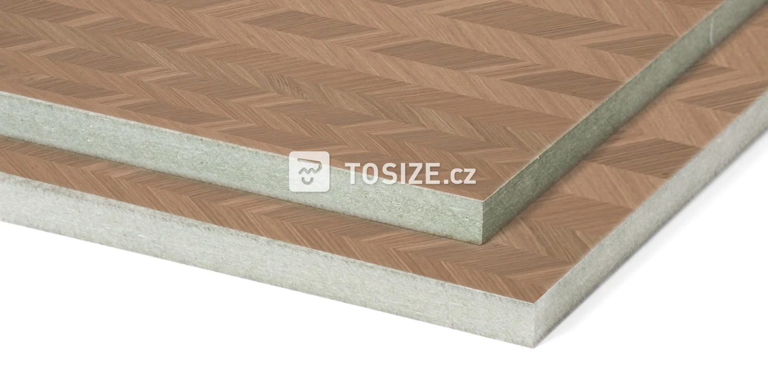 MDF Water-resistant Oak Quartered veneer chevron