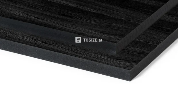 MDF Schwarz Eiche Schwarz mix furniert Gebürstet 19 mm