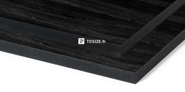 MDF noir Chêne noir replaqué mix brossé 19 mm