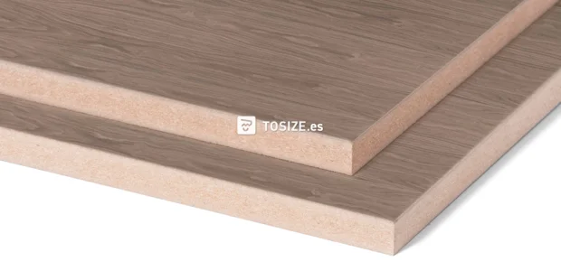 MDF Nuez rechapado tangencial corte 19 mm