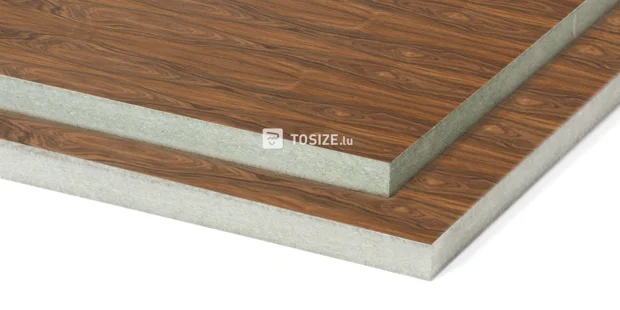 MDF Water-resistant Palissander Santos crown cut veneer 19 mm