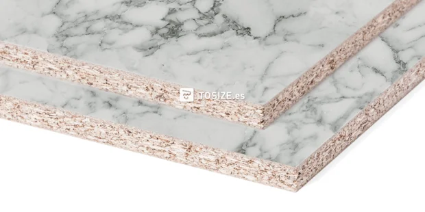 Tablero melamina de aglomerado S63009 SM Carrara marble