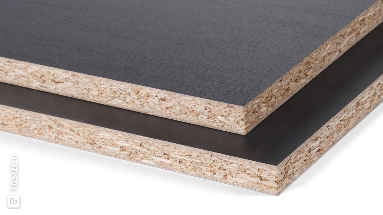 Chipboard furniture panel black oak