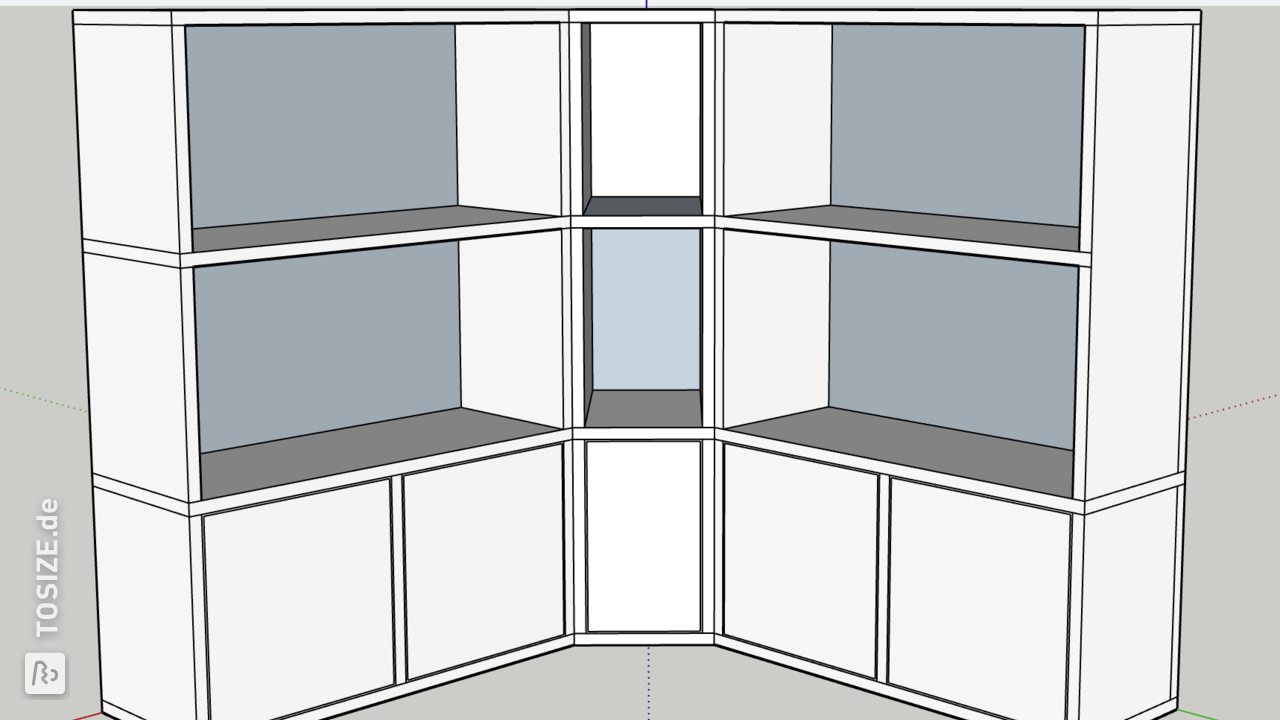 Narrow cabinet as a corner piece