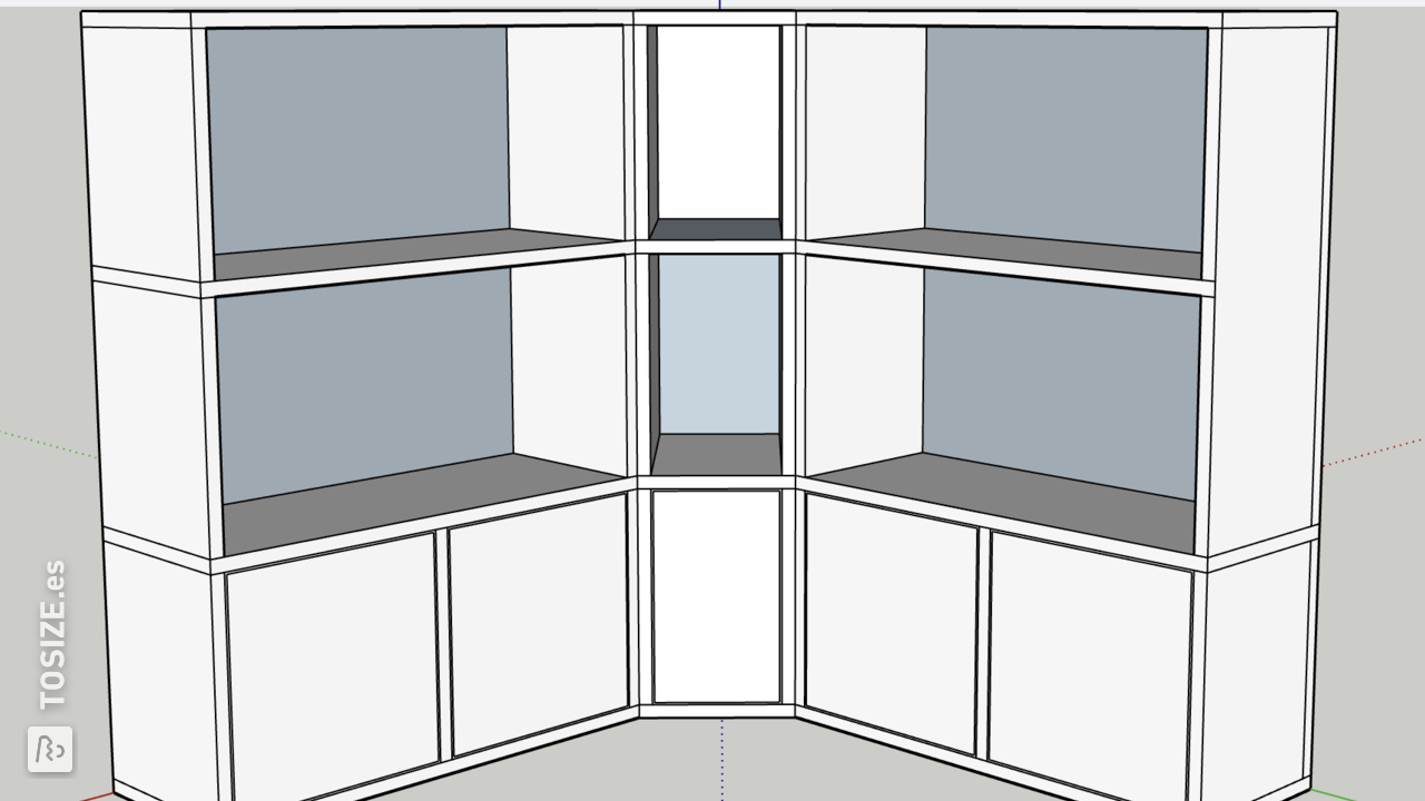 Narrow cabinet as a corner piece
