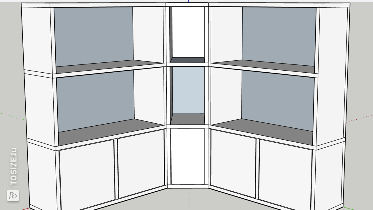 Narrow cabinet as a corner piece